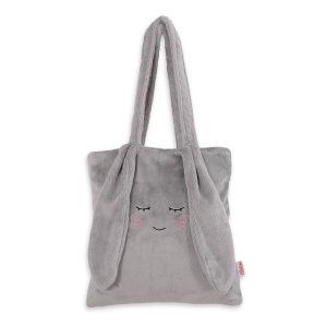 Children's shoulder bag with bunny ears - grey