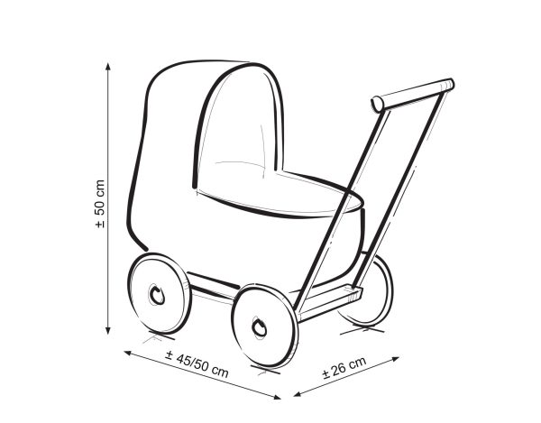 Wicker doll pushchair with bedding white - natural - Image 2
