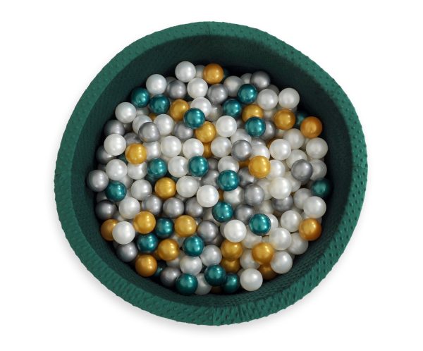 Ball-pit minky H-40 cm with balls 200pcs- bottle green - Image 7