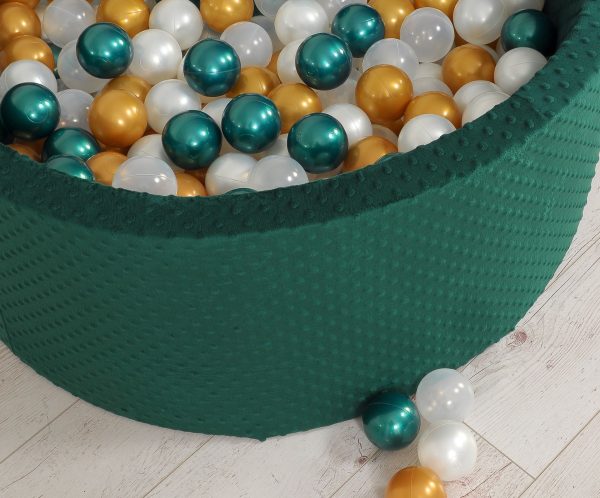Ball-pit minky H-40 cm with balls 200pcs- bottle green - Image 8