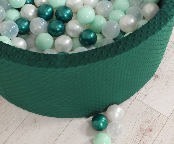 Ball-pit minky H-40 cm with balls 200pcs- bottle green - Image 10