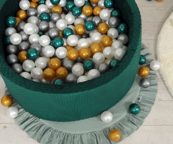Ball-pit minky H-40 cm with balls 200pcs- bottle green - Image 11