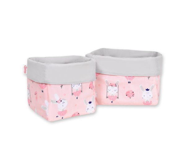 Set of 2 storage baskets - ballerinas pink/powder pink