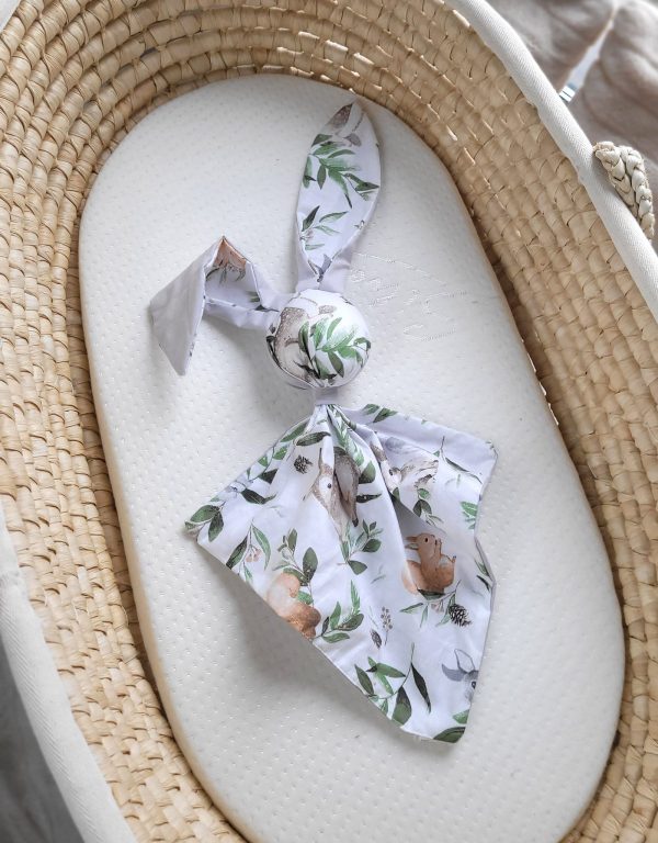 Soft cosy cuddly bunny blanket in cotton - Woodland green/grey - Image 2