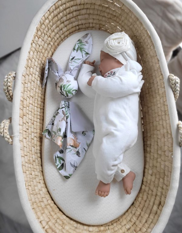 Soft cosy cuddly bunny blanket in cotton - Woodland green/grey - Image 3