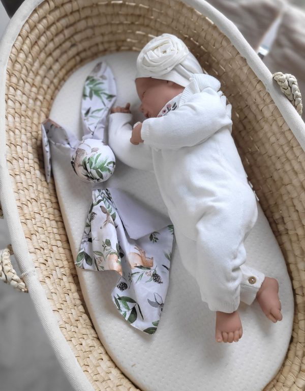 Soft cosy cuddly bunny blanket in cotton - Woodland green/grey - Image 4