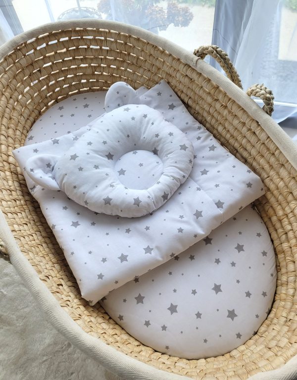 Duvet with pillow Teddy - 2pcs set - mini gray stars - Image 5
