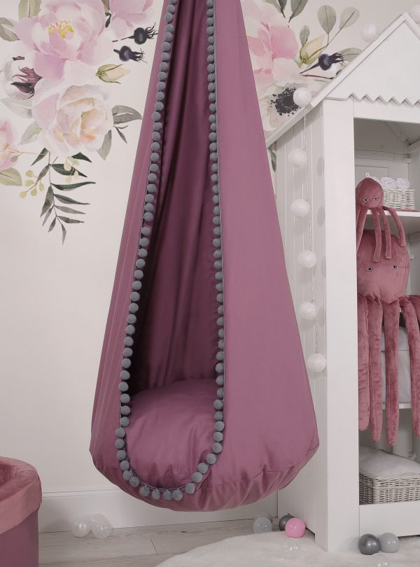 Hanging swing hammock cocoon - pastel violet - Image 6