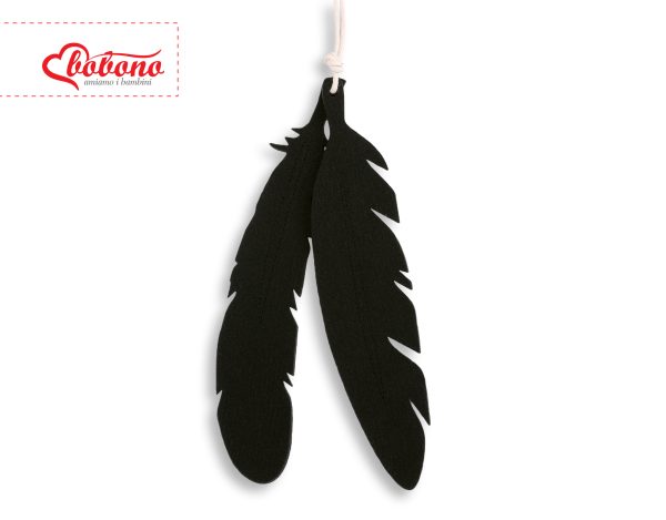 Decorative felt feathers 2pcs - black - Image 4
