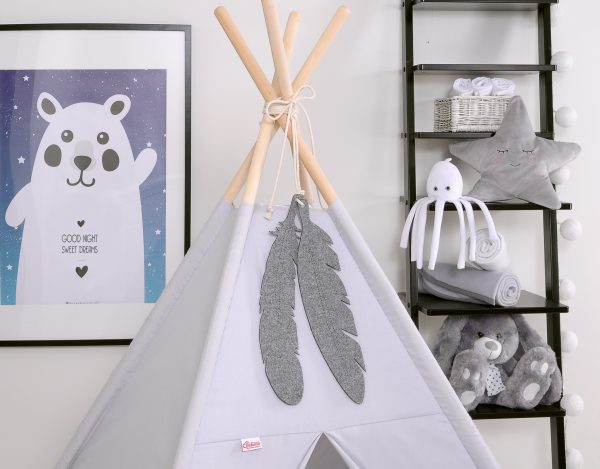 Decorative felt feathers 2pcs - gray - Image 3