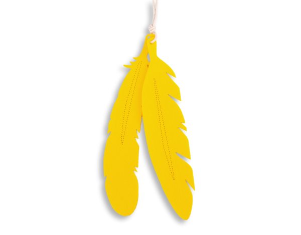 Decorative felt feathers 2pcs - yellow