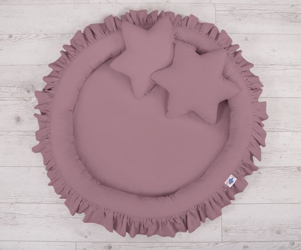 Set: Hanging canopy + Nest with flounce + pillows - pastel violet - Image 5