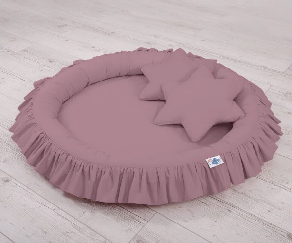 Set: Hanging canopy + Nest with flounce + pillows - pastel violet - Image 6